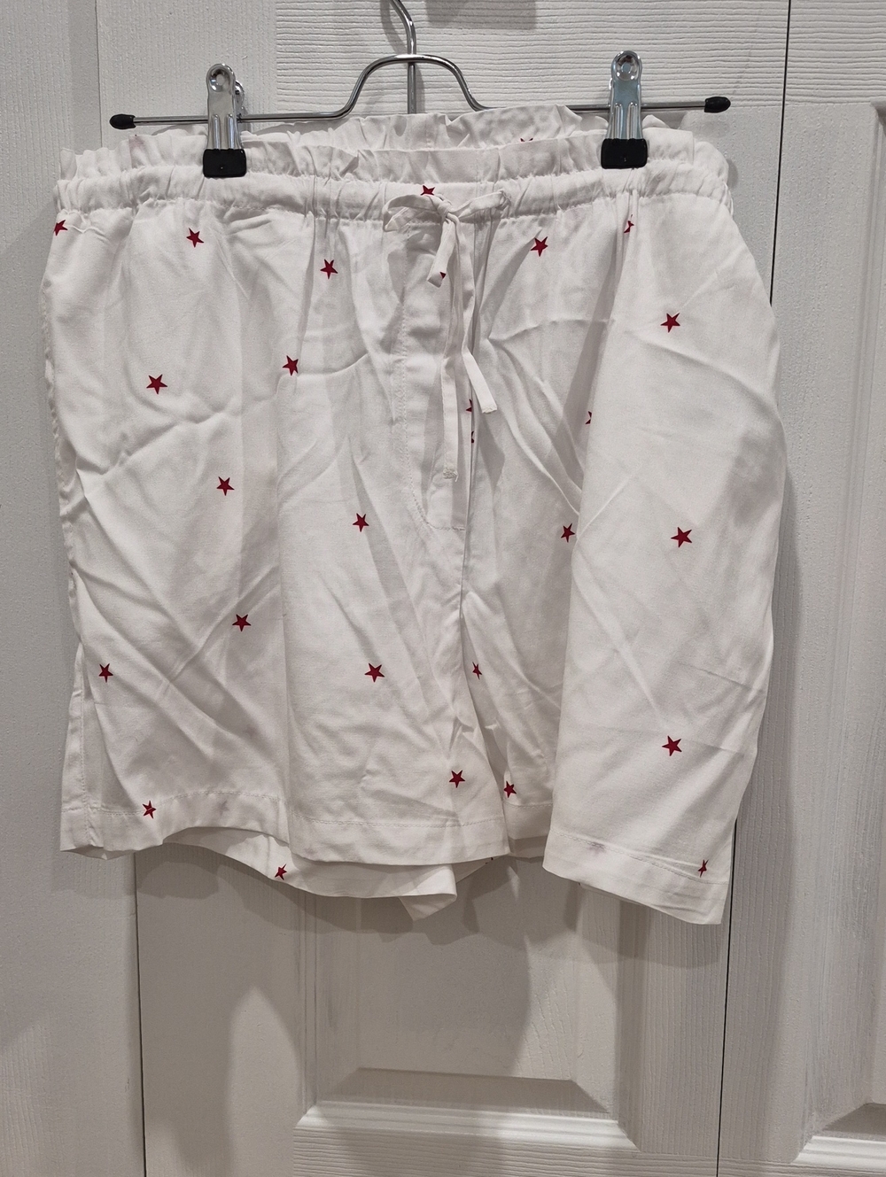 Tommy Hilfiger White Women's Pajama Shorts with Red Star Print